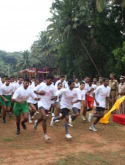 marathon race organised by the directorate of fire emergency services to spread the theme lets work together for fire safe india